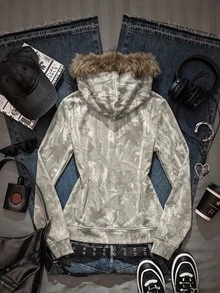 SHEIN EZwear 女士衛衣和連帽衫 - 黑色 - 查看 2