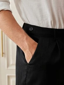 Officeau Men's Casual Slim Fit Dress Pants, Suitable For Spring And Autumn Outdoor Wear - Black - View 7