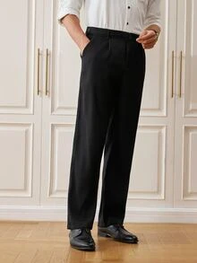 Officeau Men's Casual Slim Fit Dress Pants, Suitable For Spring And Autumn Outdoor Wear - Black - View 6