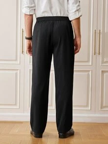 Officeau Men's Casual Slim Fit Dress Pants, Suitable For Spring And Autumn Outdoor Wear - Black - View 2