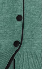Franclia Fashionable Blogger-Inspired Colorblock Loose Fit Crew Neck Sweater Jacket, European & American Style - Dark Green - View 4