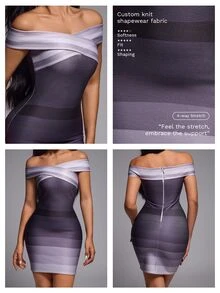 Nuvra Gaun Wanita Seksi Slim Fit dengan Warna Gradien - MultiWarna - View 9