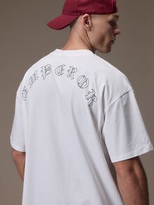 Emperor Men's Summer Botanical Print Short Sleeve Casual T-Shirt - White - View 2