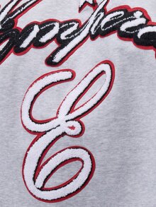 Emperor Men's Summer Loose Fit Grey Floral Print Sweatshirt - Grey - View 5