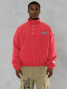 FORM&CHAOS Men's Autumn/Winter Red Embroidered Pullover Jacket - Red - View 3