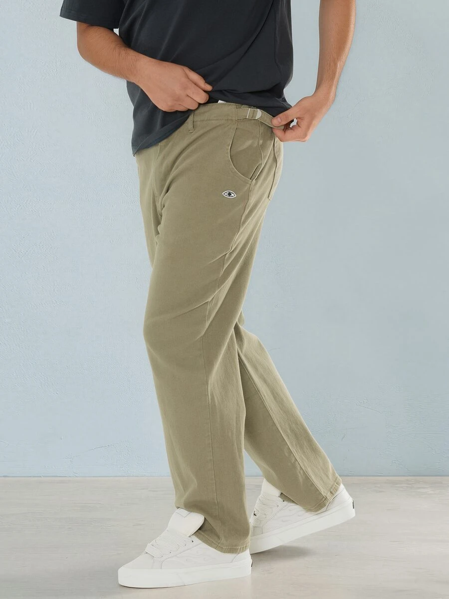 FORM&CHAOS Men's Solid Color Casual Versatile Daily Wear Long Pants - Army Green - View 1