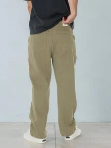 FORM&CHAOS Men's Solid Color Casual Versatile Daily Wear Long Pants - Army Green - View 2