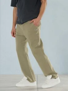 FORM&CHAOS Men's Solid Color Casual Versatile Daily Wear Long Pants - Army Green - View 4