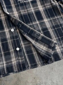 GENTILAND Men's Summer Casual Plaid Short Sleeve Shirt - Ginger - View 5