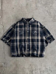 GENTILAND Men's Summer Casual Plaid Short Sleeve Shirt - Ginger - View 2