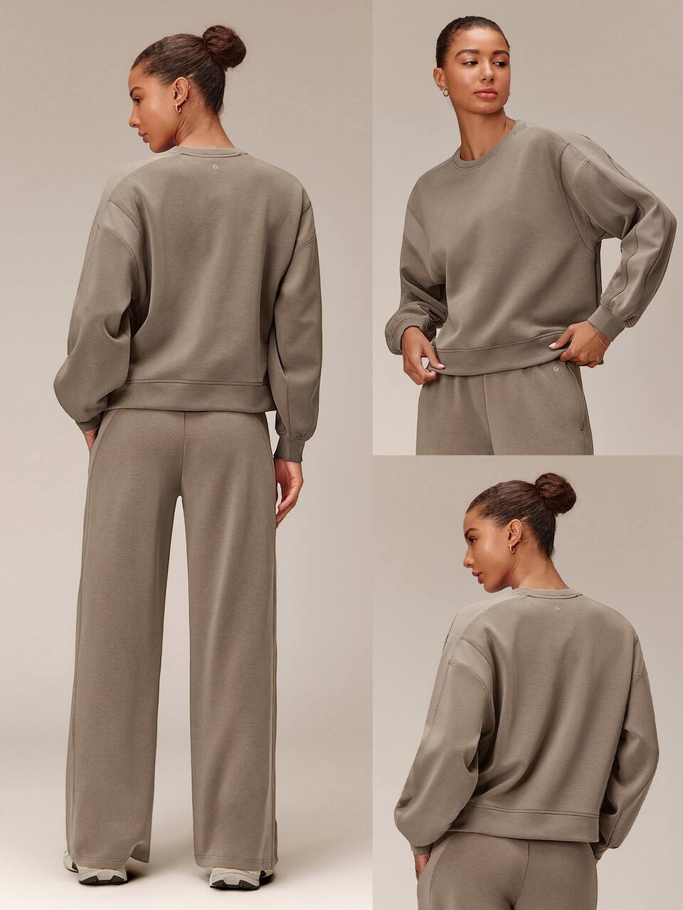 Soft-Brushed Modal Just Relax Raglan Sweatshirt With Ribbed Side Panels & Side Split Hem Daily Casual Travel Vacation Wear
