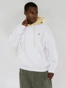 FORM&CHAOS Men's Autumn Yellow Colorblock Light-Colored Heavyweight Hoodie - Multicolor - View 5