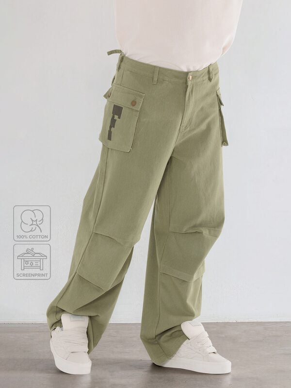 FORM&CHAOS Men's Loose Cargo Pants With Large Pockets, Street Casual