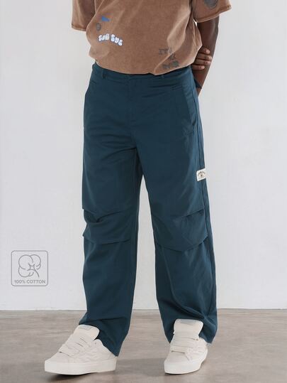 FORM&CHAOS Men's Summer Loose Letter Print Denim Cargo Pants