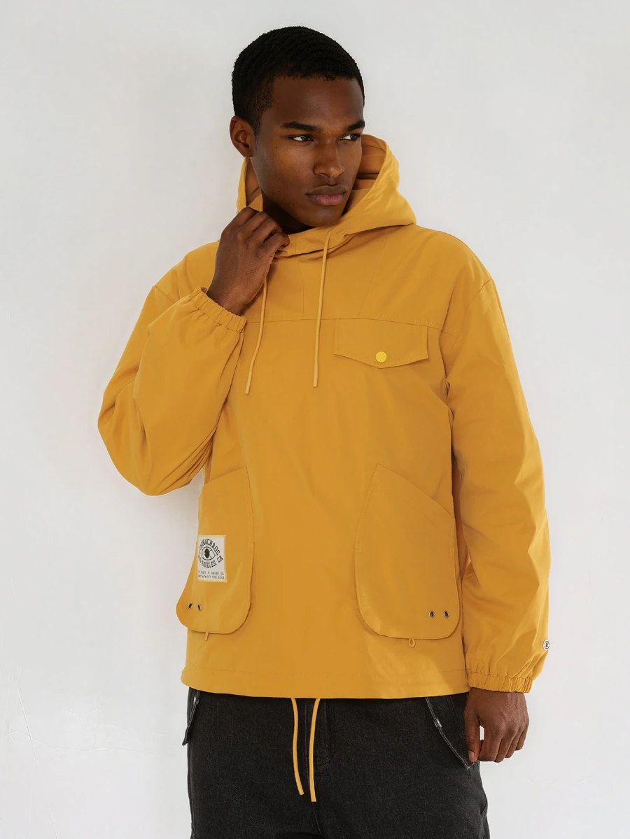 FORM&CHAOS Mantel Trench Pullover Luar Ruangan Pria Warna Kuning dengan Kantong Serbaguna - Kuning - View 1