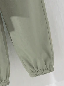 SHEIN 兒童青少年男孩半拉鍊連帽外套與慢跑長褲兩件套，休閒運動風，適合秋冬 - 薄荷綠 - 查看 5