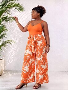 CurvyTilda Beige Top,Summer,Holiday,Vacation,Boho Beach Cruise Travel Casual Outfit Elegant - Orange - View 4