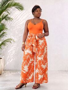 CurvyTilda Beige Top,Summer,Holiday,Vacation,Boho Beach Cruise Travel Casual Outfit Elegant - Orange - View 5