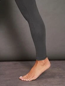 Activina 女款高腰口袋休閒日常馬術緊身褲 優雅綠色運動日常穿著 時尚休閒 透氣 歐式花卉膠印 - 深灰色 - 查看 8