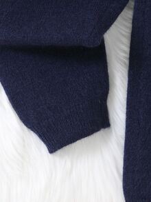 SHEIN 秋冬款小男孩深灰色長袖動物提花針織衫褲套裝，返校穿搭，舒適柔軟，節慶聖誕嬰兒套裝 - 深灰色 - 查看 6