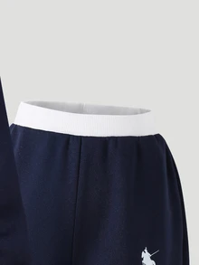 SHEIN ملابس بنات مراهقات جاكيت ملابس بنات مراهقات طقم العودة إلى المدرسة هودي خريف/شتاء ملابس Y2K - أزرق غامق - مشاهدة 2