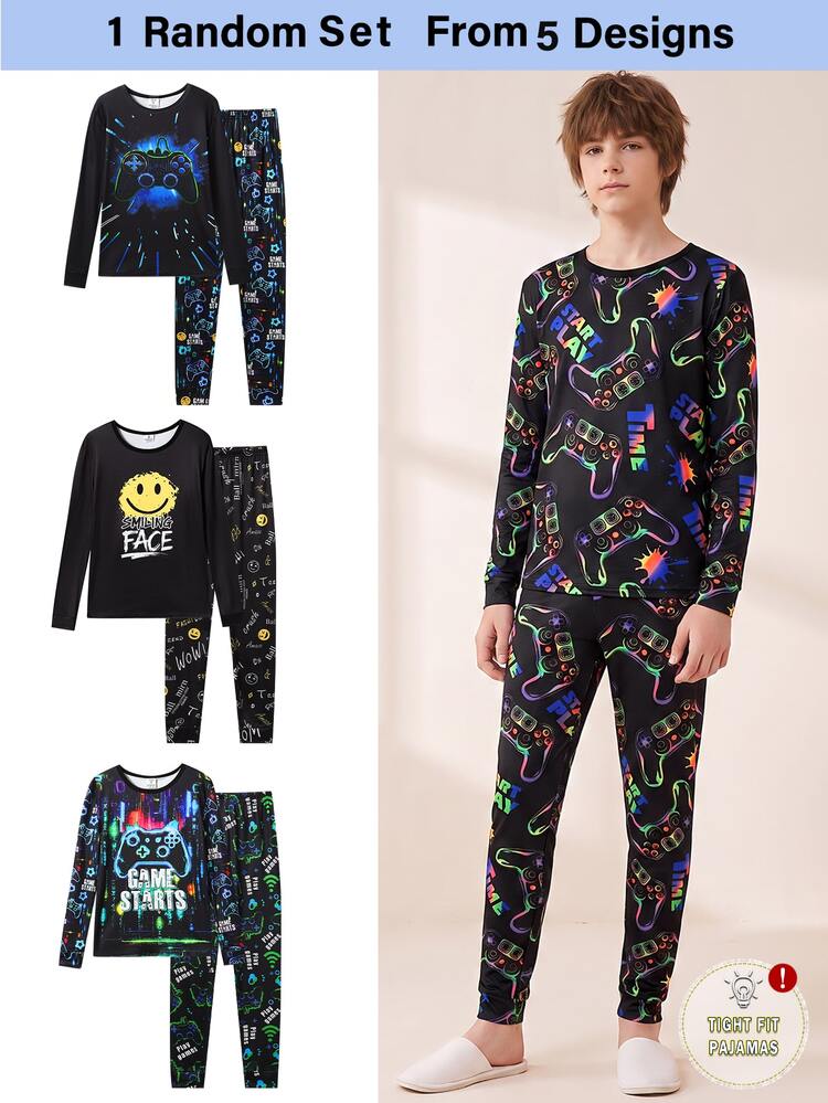 Men's Crew Neck Pullover Long Sleeve Top And Long Pants Knit Fabric Comfortable Soft High Elasticity Slim Fit Loungewear 2 Pieces Pajama Set - Multicolor - View 5