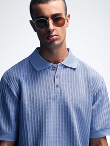NobleFwd Men's Casual Minimalist Short Sleeve Knit Sweater Polos For Men Spring And Summer  Knitted Top Easter - Blue - View 4