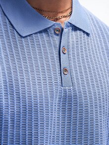 NobleFwd Men's Casual Minimalist Short Sleeve Knit Sweater Polos For Men Spring And Summer  Knitted Top Easter - Blue - View 5
