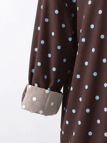 SHEIN LUNE Plus Size Versatile Polka Dot Print Single-Breasted Shirt - Multicolor - View 4