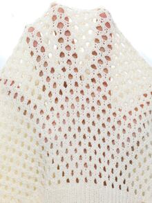 SHEIN LUNE CURVE Commuter Style Button-Down Slimming Short V-Neck Hollow Knit Vest - Apricot - View 8
