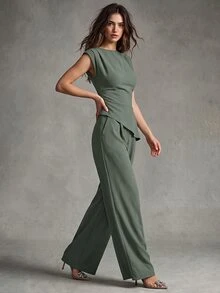 Calvaya Women Two Pieces Outfits For Daily Wear - Green - View 4