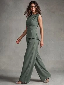 Calvaya Women Two Pieces Outfits For Daily Wear - Green - View 6