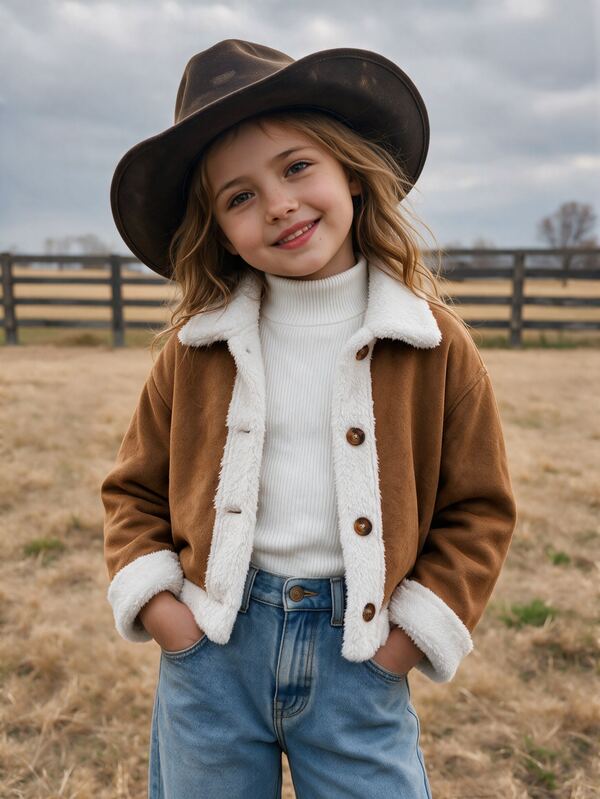 Emery Rose Kids Emery Rose Kids Young Girl Young Girl Colorblock Thermal Lined Long Sleeve Jacket, Versatile For Autumn/Winter Fall