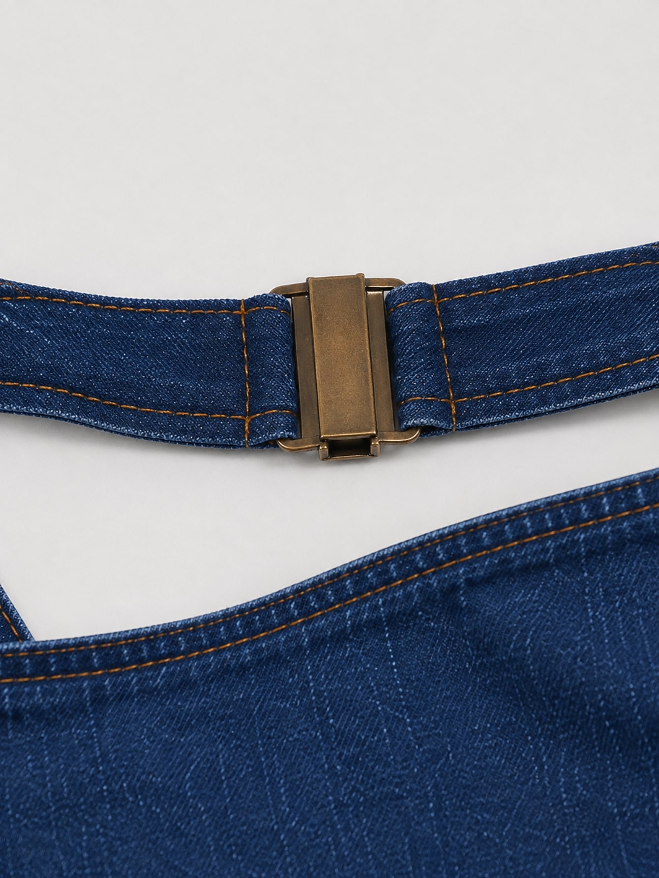 Denim Sleeveless Asymmetric Open Back Top, view 8