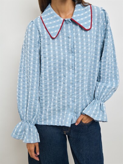 Nöista Blouse And Pants Set With Contrast Detail