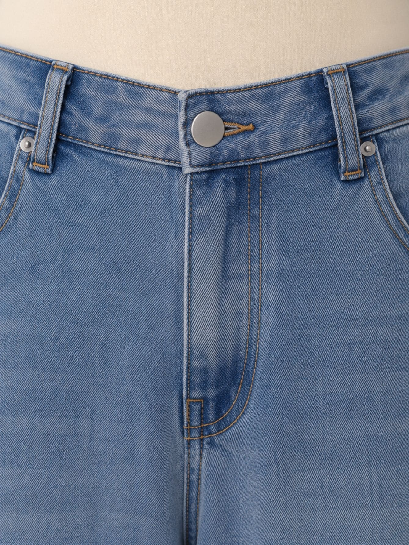 Blue Denim Relaxed Fit Jeans, view 6
