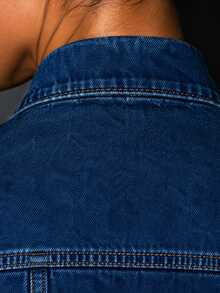 Zerodot Women Denim Sleeveless Waistcoat Top Casual Daily Fall Pre Fall - Blue - View 7