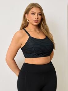 Velisys Velisys Women's Plus Size Casual Daily Wear Camisole Sports Bra - Black - View 3