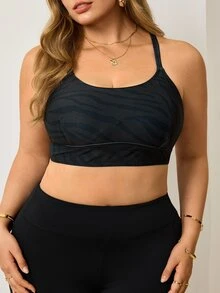 Velisys Velisys Women's Plus Size Casual Daily Wear Camisole Sports Bra - Black - View 5