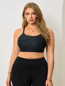 Velisys Velisys Women's Plus Size Casual Daily Wear Camisole Sports Bra - Black - View 1