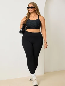 Velisys Velisys Women's Plus Size Casual Daily Wear Camisole Sports Bra - Black - View 4