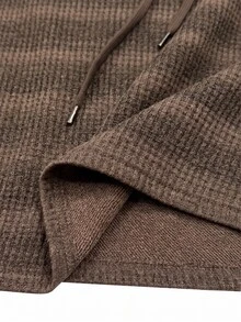 Graceveil Women's Casual Autumn/Winter Long Sweatshirt With Round Neck, Rope Decor, Loose Fit, Brown Gradient Stripes - Brown - View 4