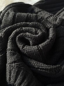 SHEIN (Tween女孩) 淺杏色V領刺繡針織背心毛衣，柔軟舒適，適合日常穿著、外出、旅行、度假、居家、托兒中心與玩耍 - 黑色 - 查看 8