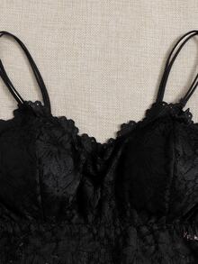Divavoom 2 Paquetes de Conjunto de Sujetador de Encaje Floral Lencería - Blanco y Negro - Ver 4