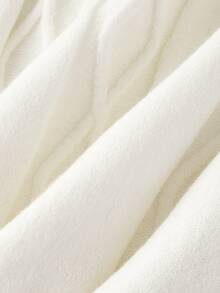 SHEIN MOD Beige High Waist Cable Knit Versatile Long Skirt, Autumn/Winter,Fall - Beige - View 4