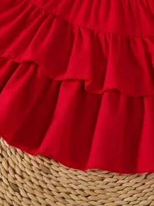 SHEIN Playful Pals 2 件套女童针织圆领长袖运动衫，带蝴蝶装饰和迷你蛋糕裙，适合外出，涤纶制成，可机洗，适合返校季、圣诞节、万圣节、家庭聚会 - 彩色 - 查看 8
