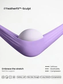 GLOWMODE FeatherFit™-Sculpt 塑形提拉紧致运动文胸，内置网眼肩带，可拆卸罩杯，V型后背，中等强度运动文胸，适合跑步、慢跑、健身、训练等秋冬季运动。 - 紫丁香色 - 查看 6