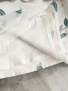 SHEIN Franclia 女款春夏新款短款拉鍊休閒浪漫優雅裙，白色碎花，適合約會生日 - 白色 - 查看 8