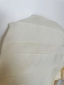 Aloruh 女款秋冬休閒法式極簡優雅純色迷你針織洋裝，適合辦公室、日常與早午餐，白色 - 杏色 - 查看 9