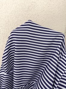 MaterniWear 孕婦條紋捲袖騎士圖案單排扣休閒襯衫洋裝 - 寶藍色 - 查看 10